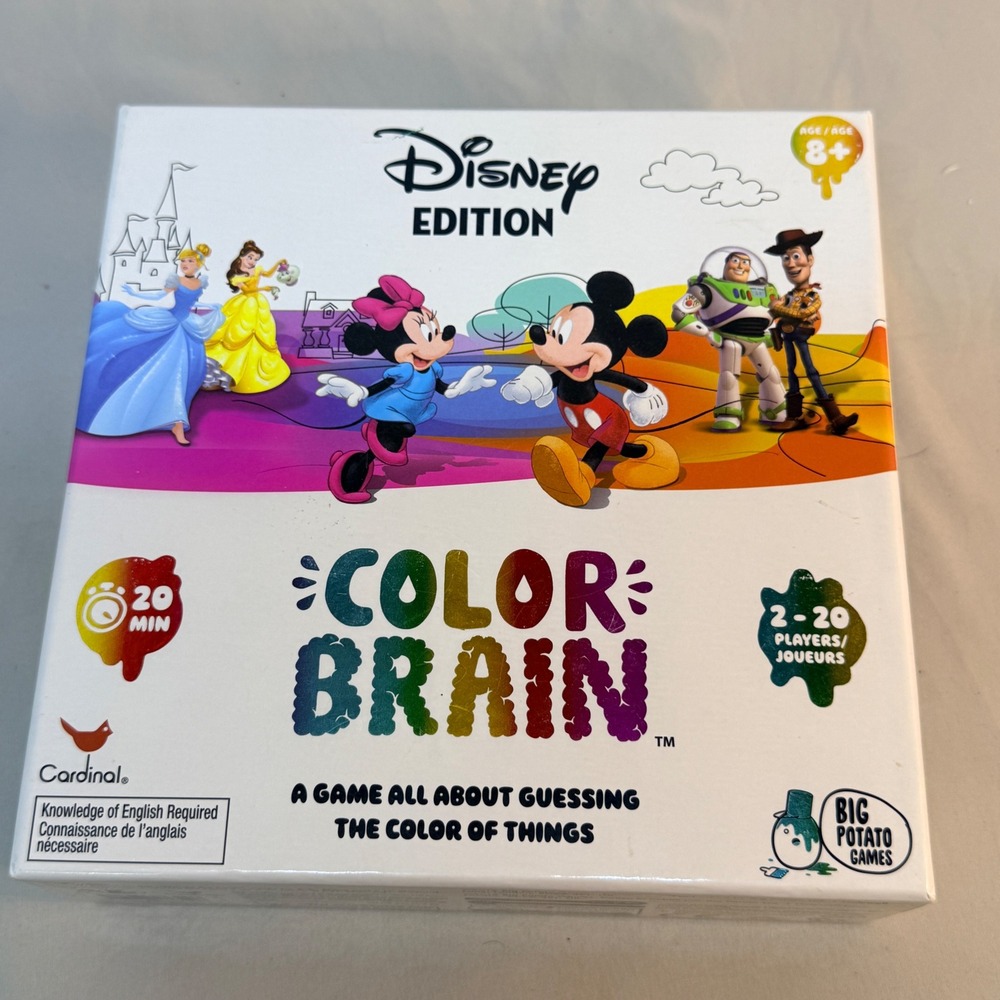 Disney Color Brain Game Big Potato Games Cardinal Trivia Family Board Game 8+